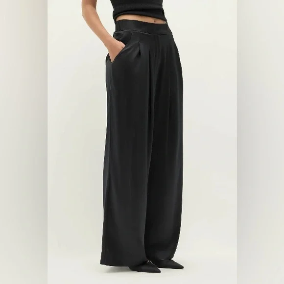 NAKED CASHMERE ROSALIE SILK TROUSER in Black NWT